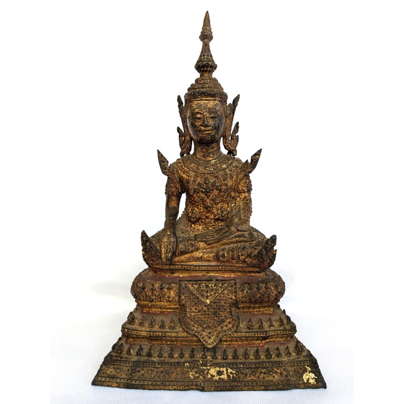 Antique 19th Century Bronze Thai Rattanakosin Buddha Statue from Thailand - Picture 1 of 10